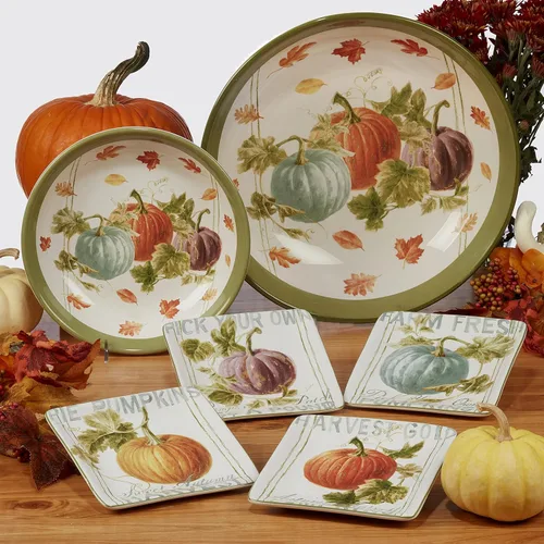 Vista 7 de Certified International Harvest Autumn Havest - Juego de vajilla de 16 piezas, servicio para 4, multicolor
