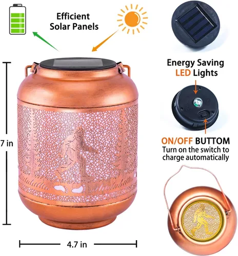 Vista 6 de Linternas solares Bigfoot para exteriores impermeables, luces solares colgantes Bigfoot Sasquatch, regalos para hombres y mujeres/regalos