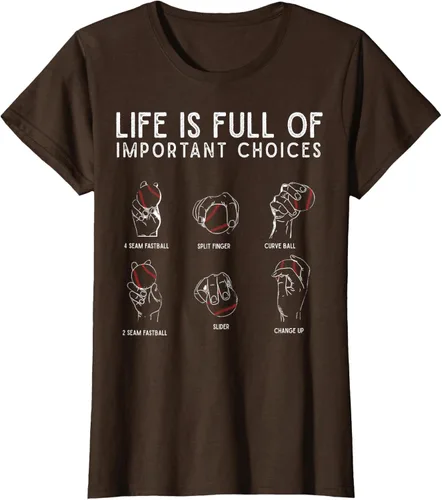 Vista 24 de Tipos de béisbol Pitches Life Choices Jugador Camiseta