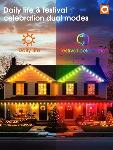 Vista 3 de addlon Luces al aire libre permanentes, luces inteligentes de RGB+IC LED