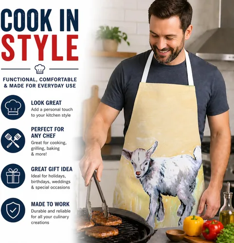 Vista 2 de Caroline's Treasures Apron Cooking Kitchen Server Baking Crafts Gardening for Adult Women Men, Unisex, Large, Multicolor