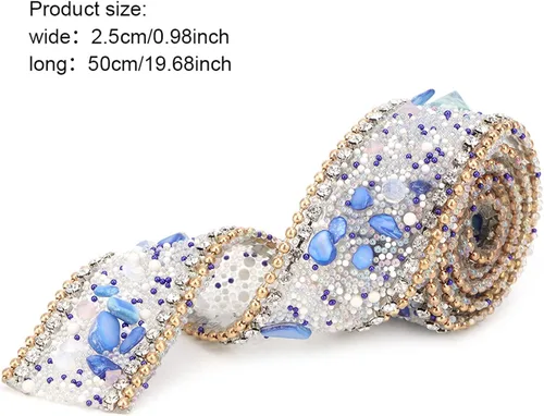 Vista 9 de Rollo de envoltura de malla de 1.0 in para bricolaje con diamantes de imitación de cristal, decoración de cinta (#01), accesorios de ropa, oro
