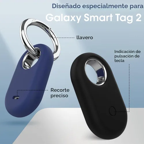 Vista 4 de Smarttag2 Soporte Compatible con Samsung Galaxy SmartTag2, Funda de Silicona Suave Protección Integral Contra Rayones y Caídas, con Llavero Adecuado