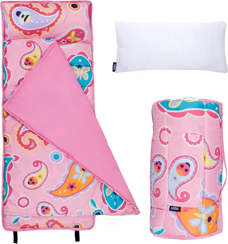Vista 17 de Wildkin Microfiber Nap Mat for Kids 50 x 20 in all-in-one microfiber nap mat with attached blanket, removable pillow, roll-up straps and carry