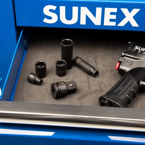 Vista 5 de SUNEX TOOLS 2302, accionamiento de 1/2 pulgada, adaptador de impacto hembra de 1/2" x macho de 3/4", acero Cr-Mo, retén de bola, extremo cuadrado