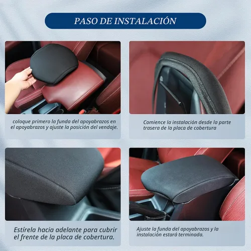 Vista 7 de Funda de consola central de alta calidad compatible con Toyota Hilux 2015 2016 2017 2018 2019 2020 2021 Protector de cojín para reposabrazos de coche