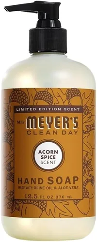 Vista 5 de MRS. MEYER'S CLEAN DAY Jabón líquido de manos variedad de temporada, 1 especia de bellota, 1 madre, 1 sidra de manzana, 1 verbena de limón, 1
