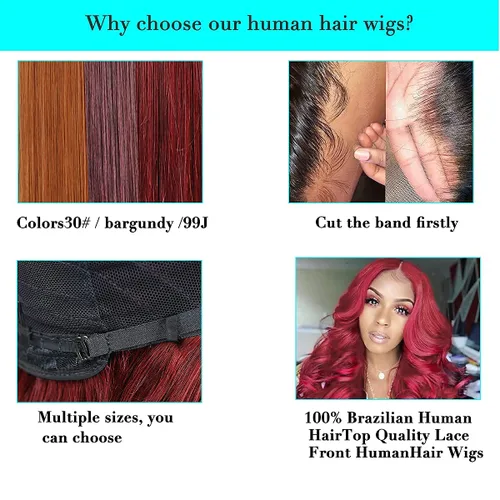 Vista 4 de Pelucas de cabello humano ondulado con encaje frontal, nudos blanqueados previamente despuntados con abuelitos, sin pegamento, 13 × 4, cabello