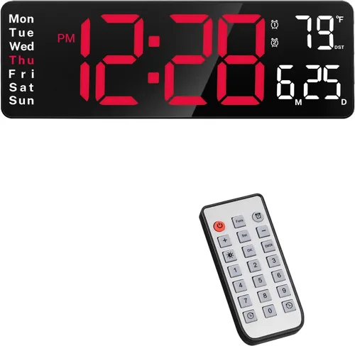 Vista 3 de Digital Clock Large Display, 13" Large Digital Wall Clock for Classroom