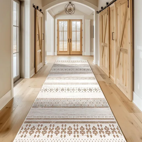 Vista 52 de BESTSWEETIE Alfombras de área de 2 x 3 pies para sala de estar, lavables, marroquíes, rústicas, geométricas neutrales, de pelo bajo