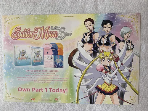 Vista 2 de SAILOR MOON SAILOR STARS - 11"x17" D/S Póster Promocional Original de TV SDCC 2019 Viz Media