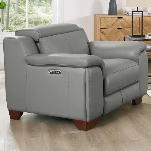Vista 5 de Hydeline Cara Power - Reposacabezas de cuero de grano superior con soporte para tazas, espuma viscoelástica, bobinas de bolsillo y panel de control