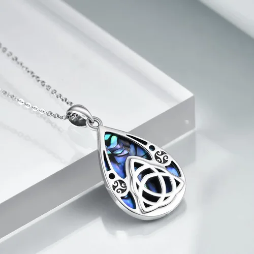 Vista 3 de CUPENDA Collar de nudo celta de plata de ley con colgante de nudo de la Trinidad irlandesa joyería irlandesa para regalo para mujer Plata esterlina