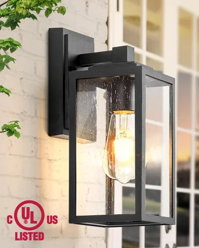 Vista 2 de VIANIS Luces de Pared para Exteriores, Luces de Porche Linterna para Exteriores, Accesorios de Iluminación para Exteriores Impermeables Negros