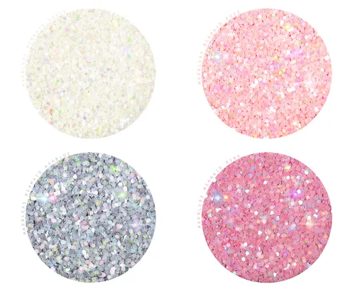 Vista 2 de MARBLERS - Purpurina holográfica [Set de 8 colores de Sirena] 4oz (112g) Gruesa No tóxica, vegana, libre de crueldad Para cara, cuerpo, sombra