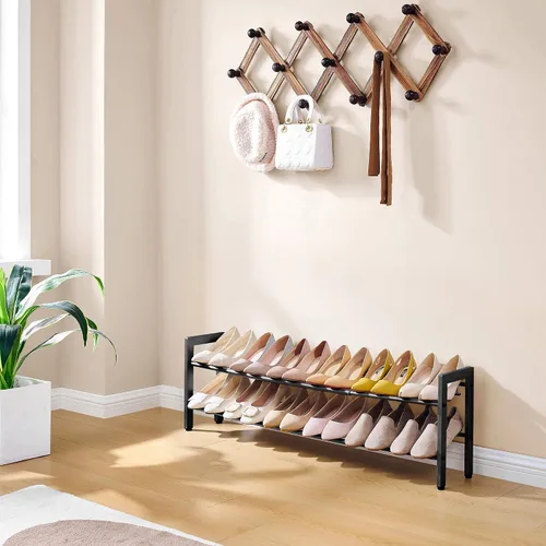 Vista 9 de FAVOOSTY Zapatero Expandible de 2 Niveles, Estante Ajustable para Zapatos Organizador de Almacenamiento que Ahorra Espacio de Metal Independiente
