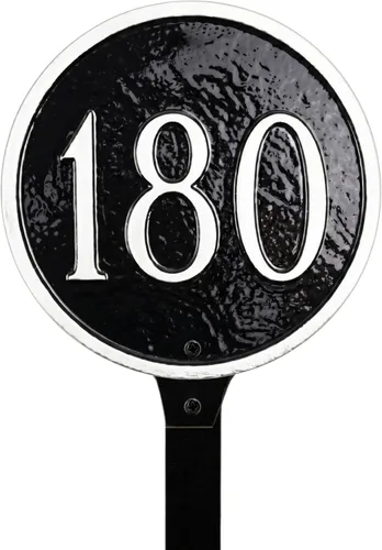 Vista 23 de Montague - Placa circular de metal con estaca para césped, 6.5 x 6.5 pulgadas, cobre antiguo/cobre