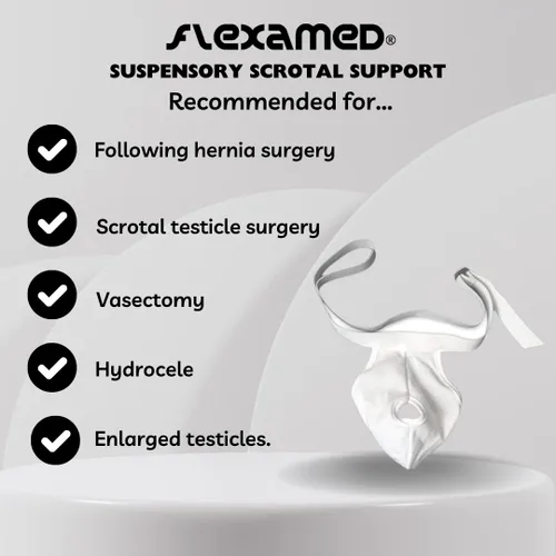 Vista 2 de Hernia Gear FlexaMed Soporte escrotal Suspensorio - Pequeño