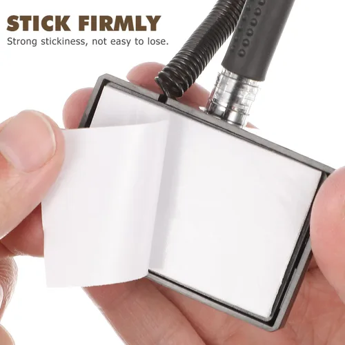 Vista 4 de NUOBESTY 3 bolígrafos de seguridad con cadena, soporte adhesivo para mostrador de bolígrafo, bolígrafos de escritorio de tinta de gel negro