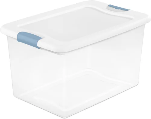 Vista 11 de Sterilite - Paquete de 12 contenedores de almacenamiento con pestillo para debajo de la cama, con tapas, de plástico transparente, 6 cuartos