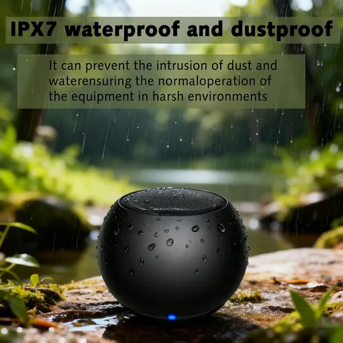 Vista 5 de Altavoz Bluetooth portátil mini, pequeño altavoz inalámbrico Bluetooth 5.3 con sonido estéreo, graves profundos, emparejamiento TWS, impermeable