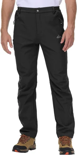 Vista 8 de Rdruko Pantalones de nieve de invierno para hombre, impermeables, aislados, de vellón, para esquí, snowboard