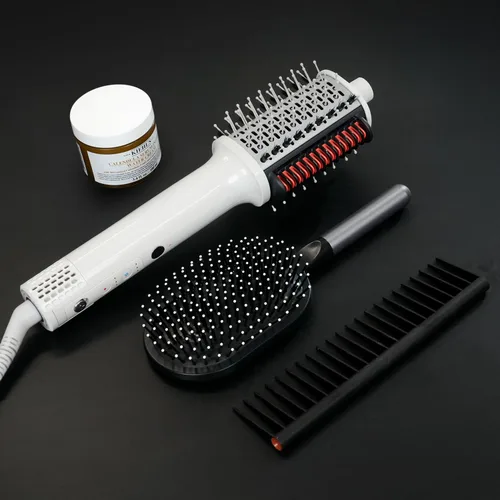 Vista 8 de Ellena E1 Secador de pelo + cepillo alisador de cabello de doble modo, cepillo de aire caliente con motor sin escobillas de alta velocidad