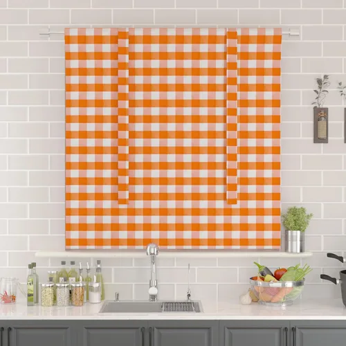 Vista 233 de Cenefas de cortina para ventana de 16 pulgadas de largo, 2 paneles de cuadros búfalo, cortinas pequeñas con bolsillo para barra, estilo clásico