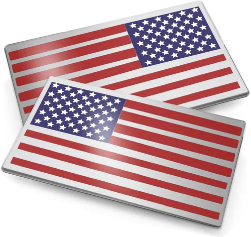 Vista 7 de 2 paquetes de calcomanías de emblema de bandera americana negra en 3D con relieve en metal, adhesivos mate negros compatibles con Jeep, camionetas