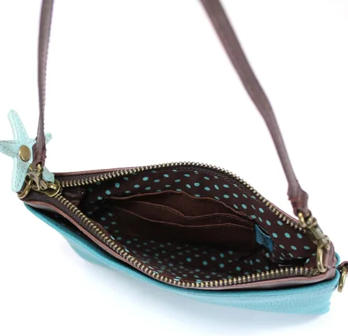 Vista 4 de Chala Mini bolso cruzado para teléfono con 2 correas ajustables, Azul