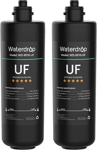 Vista 9 de Cartucho de filtro de repuesto Waterdrop RF10-UF de 0.01 micras para filtro de agua para bajo fregadero 10UA/10UA-UF/10UB/10UB-UF, reduce plomo