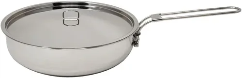 Vista 8 de The Pathfinder School - Sartén plegable de acero inoxidable con tapa (20.3 cm)