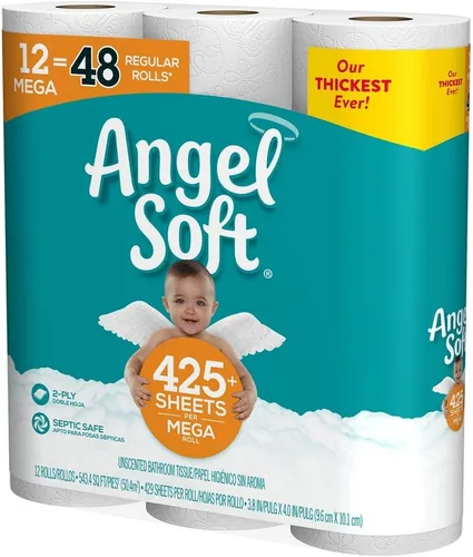 Vista 7 de Angel Soft, Papel higiénico, 12 megarrollos, 12 rollos