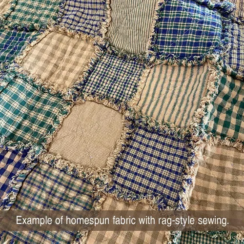 Vista 2 de Paquete de 40 encantos acogedores, cuadrados de tela de algodón precortados de 5 pulgadas, color azul y verde JCS
