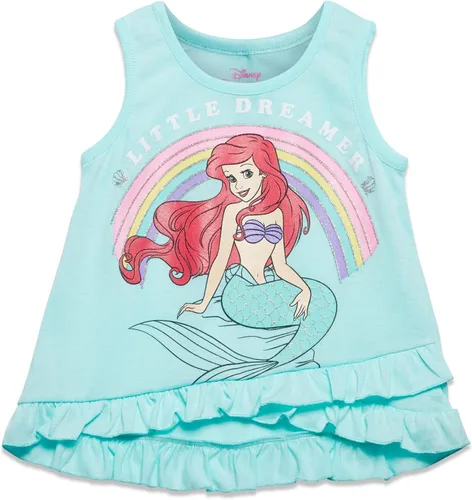 Vista 2 de Disney Moana Princess Frozen Ariel Minnie Mouse - Camiseta sin mangas y pantalones cortos de rizo francés para bebés a niños pequeños