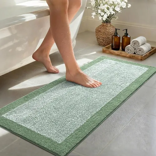 Vista 15 de Alfombras de baño de 17 x 24 pulgadas, antideslizantes, lavables, color gris, para bañera, tapete de baño para baño, tapete suave y absorbente