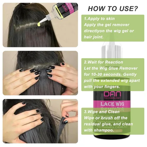 Vista 5 de DAN Technology Kit de pegamento y removedor de peluca de encaje, adhesivo impermeable para el cabello