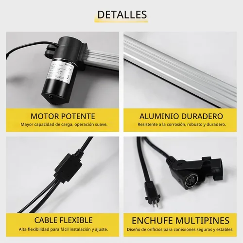 Vista 5 de Mulin Power - Motor reclinable de repuesto con cable modelo ML18-024, actuador lineal para sofá, silla elevadora, sofá, asiento de masaje