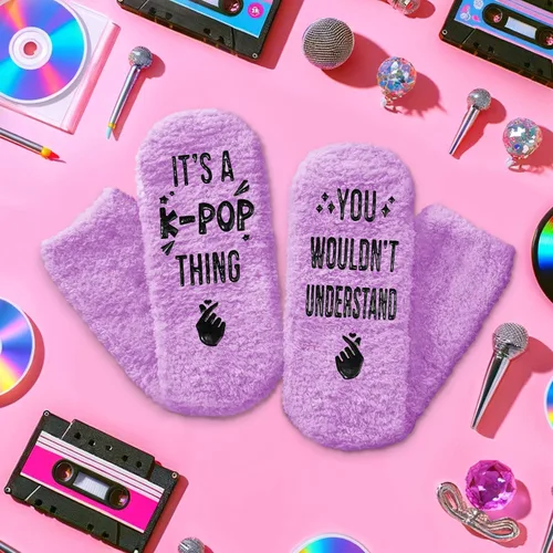 Vista 2 de HAPPYPOP Mujer y hombre moderno, Kpop Púrpura