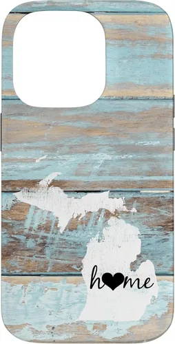 Vista 17 de Michigan Rustic Home Pride US State Distressed Look Case for iPhone 17