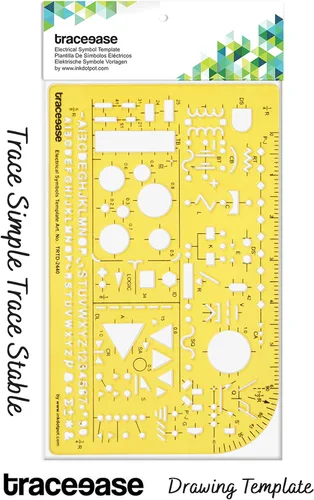 Vista 6 de Traceease Plantilla de dibujo eléctrico de símbolos eléctricos Plantilla de dibujo, regla de medición de plantilla de diseño