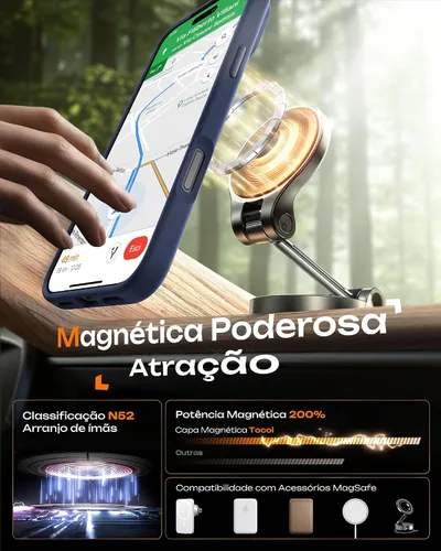 Vista 359 de TOCOL Funda para iPhone 11, compatible con Magsafe, protección completa de cámara, imanes integrados, protección contra caídas, funda translúcida
