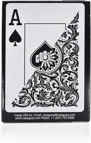 Vista 2 de Copag Elite cartas de juego 100% de plástico, tamaño póquer (estándar) índice Jumbo, baraja individual (negro)