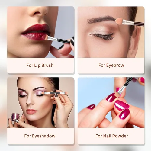Vista 5 de 30 aplicadores desechables de sombra de ojos de doble cara, brochas profesionales de esponja de doble cabeza, herramienta cosmética de maquillaje