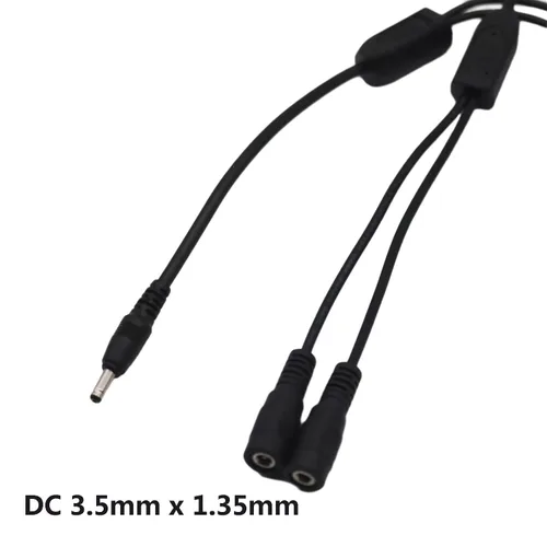 Vista 5 de Cable divisor DC Y de 2 piezas, 1 macho a 2 hembras, cable adaptador de extensión de alimentación de CC de 0.138 in x 0.053 in, para cámaras