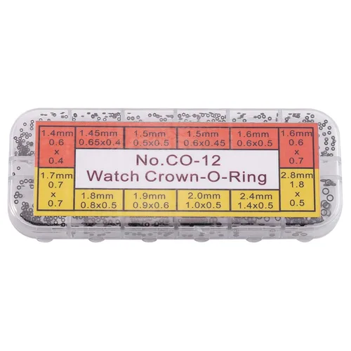 Vista 9 de TOPINCN Anillo de corona de reloj, 0.055-0.110 in, 12 tamaños, anillos de goma, juntas de relojes, pequeña, corona tórica, juego de caja para sello