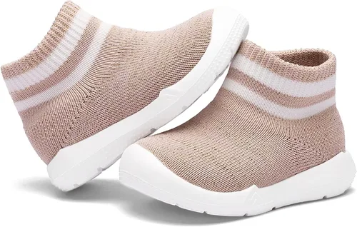 Vista 5 de Engtoy Baby Sock Shoes Baby Walking Shoes Infant Non-Slip Breathable Slippers with Soft Rubber Sole Baby Boys Girls Slip On Sneakers