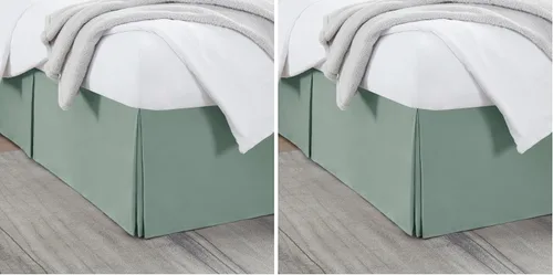 Vista 50 de Nestl Falda de cama individual blanca – Falda de cama de tamaño individual de 14 pulgadas de caída – Faldas de cama de microfibra cepillada – Falda