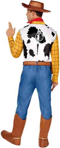 Vista 2 de Spirit Halloween Toy Story - Disfraz de Woody para adulto, con licencia oficial, cosplay de vaquero, Disney Pixar