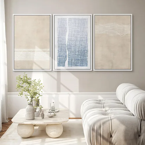 Vista 487 de SIGNWIN Lienzo enmarcado para pared, juego de arte neutro de bosque brumoso, ilustraciones en tono tierra, arte moderno, decorativo, bohemio
